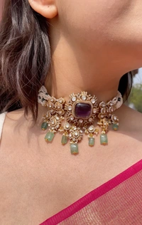 Geetanjali Mozonite Polki Chokker