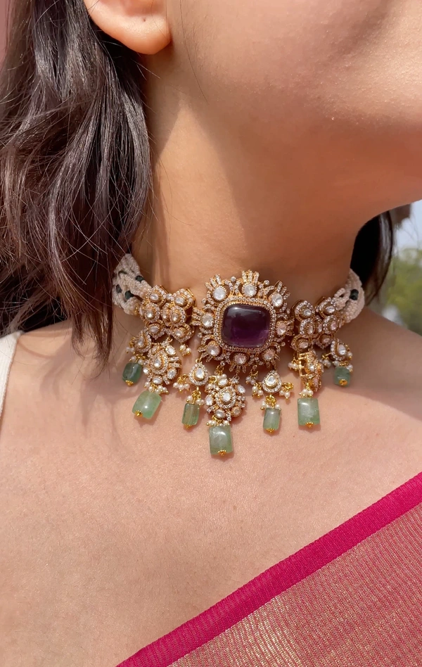Geetanjali Mozonite Polki Chokker