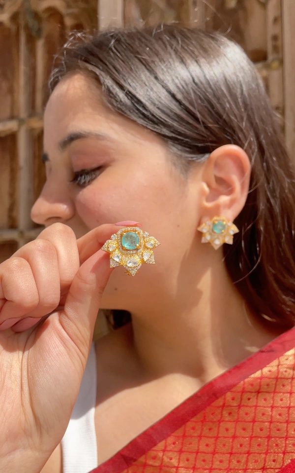 Sitara Mozonite Polki Studds