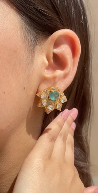 Sitara Mozonite Polki Studds
