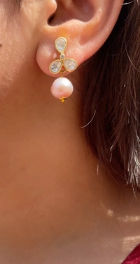 Silver Mozonite Polki Studds