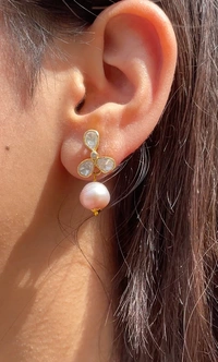 Silver Mozonite Polki Studds