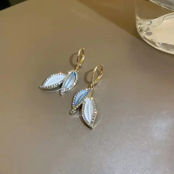  Small Leaf Ring Earrings 