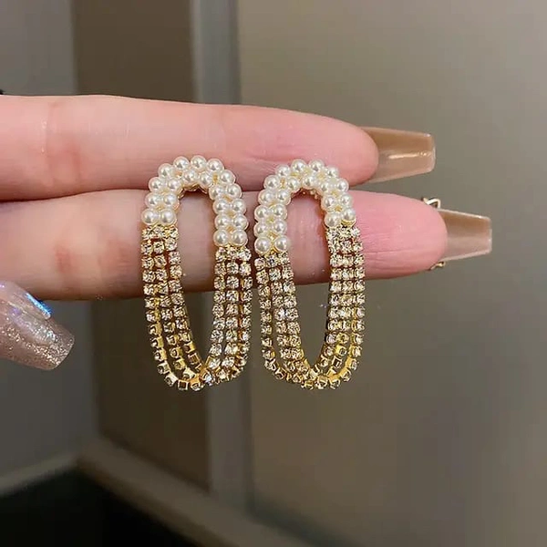 Pearl Decor Tassel Drop Earrings