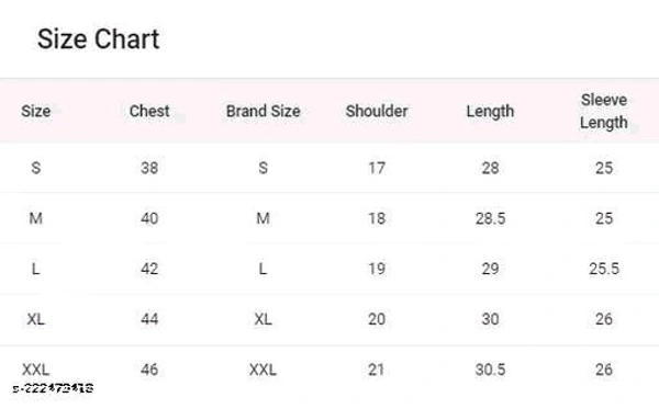 Vivesco Men ShirtsName: Vivesco Men ShirtsFabric: Cotton BlendSleeve Length: Long SleevesPattern: SolidNet Quantity (N): 1Sizes:S (Chest Size: 38 in, Length Size: 28 in) M (Chest Size: 40 in, Length Size: 28.5 in) L (Chest Size: 42 in, Length Size: 29 in) XL (Chest Size: 44 in, Length Size: 30 in) XXL (Chest Size: 46 in, Length Size: 30.5 in) Shop from a wide range of Shirts from  