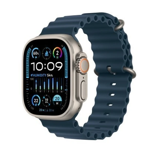 Apple Watch Ultra 2 GPS + Cellular, 49mm Titanium Case with Blue Ocean Band