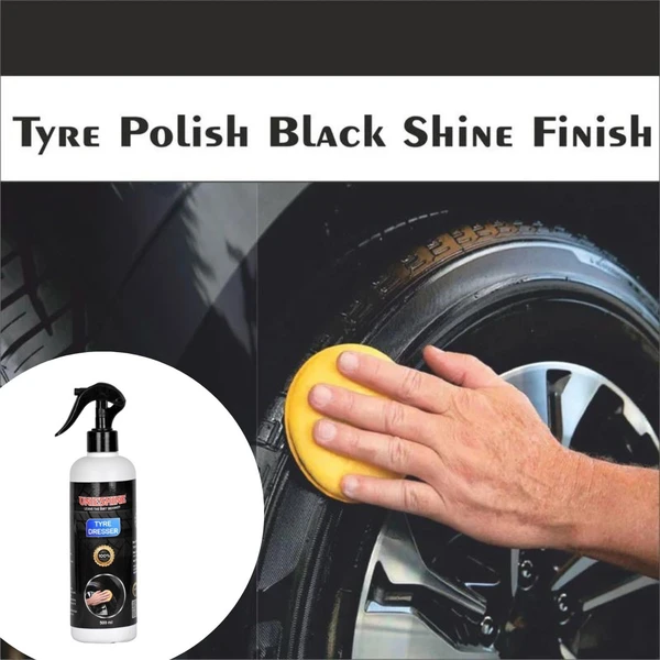 UNIESHINE Tyre Polish (500ML) & Dashboard Polish (500ML) with 2 Polish Applicator Sponges - 500ML