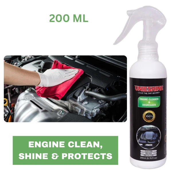 UNIESHINE Engine Cleaner (200ML) With Microfiber Cloth - Green