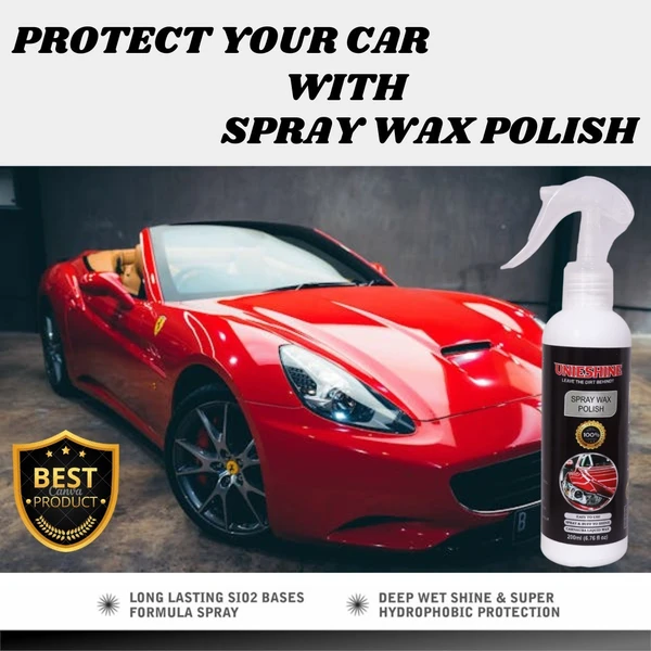 UNIESHINE Spray Wax Polish (200ML) With Microfiber Cloth