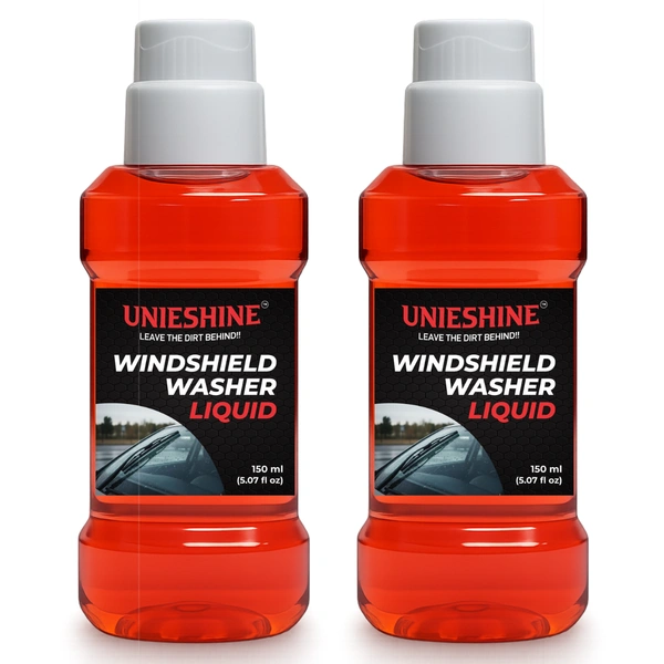 UNIESHINE Car Windshield Washer Concentrate 150ML x 2 | Windshield Wash Fluid & Glass Cleaner | 15ML per Tank | Streak-Free Wiper Liquid for Crystal Clear Visibility | Pack of 2