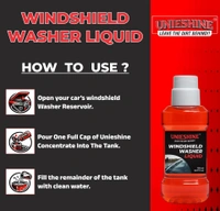 UNIESHINE Car Windshield Washer Concentrate 150ML x 2 | Windshield Wash Fluid & Glass Cleaner | 15ML per Tank | Streak-Free Wiper Liquid for Crystal Clear Visibility | Pack of 2
