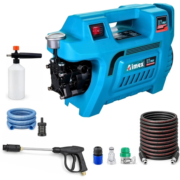 AIMEX Aimex D7 Plus Electric High Pressure Car Washer 2200W | 150 Bar Pressure Washer with Copper Winding | Portable Car & Home Cleaning Machine with 10M Hose (Blue)