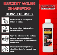 UNIESHINE 1L Bucket Wash Car Shampoo – High Foam, Streak-Free Shine & Paint Safe Car Cleaning Shampoo