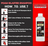 UNIESHINE 1L Foam Wash Car Shampoo – High Foam Snow Foam for Foam Cannon (70ml per 1L Mix) | Streak-Free Car Cleaning