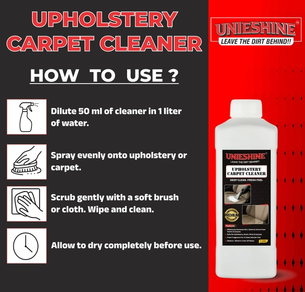 UNIESHINE Upholstery & Carpet Cleaner 1L | Makes 20L