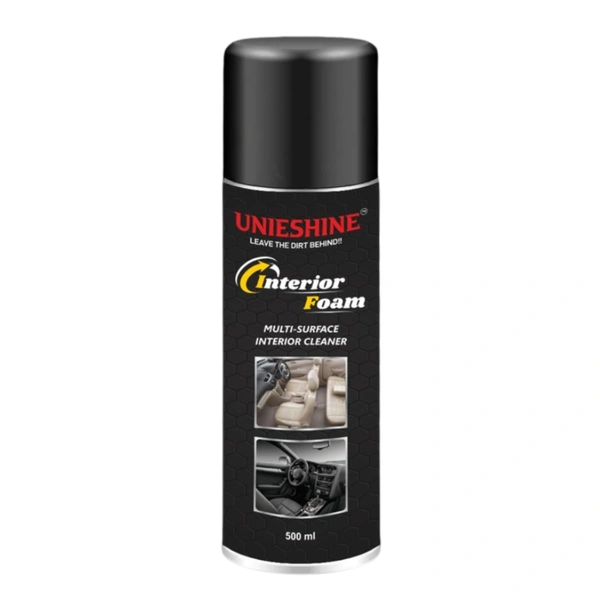 UNIESHINE Car Interior Foam Cleaner 500ml – Multi-Surface Upholstery & Leather Cleaner for Car Seats, Dashboard, Roof Lining & Sofa | Deep Cleaning Stain & Odor Remover