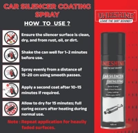 UNIESHINE Car Silencer Coating Spray 400ML – Exhaust & Underbody Anti-Rust Coating for 4 Wheelers | Silver Heat-Resistant Corrosion Protection, Diesel Wash Resistant