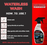 UNIESHINE Waterless Wash and Wax 500ml with Microfiber Cloth – Waterless Car Wash Spray & Instant Car Polish | Cleans, Shines and Protects with High Gloss Finish for Car & Bike