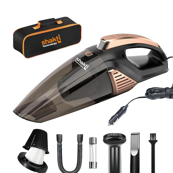 SHAKTI TECHNOLOGY Shakti Technology Sweep High Power Auto Car Vacuum Cleaner for Deep Cleaning, Hand Held Portable Cars Vacuum for Car Cleaning with DC 12V, 140W Vacuum Motor & 5000 PA Powerful Suction
