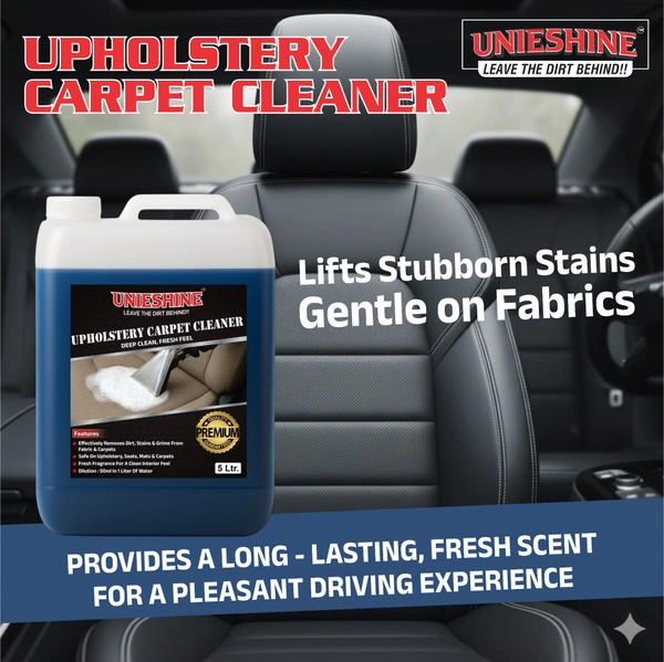 UNIESHINE Upholstery & Carpet Cleaner 5L Concentrate | Makes Up to 100L Solution | Car Interior, Sofa & Carpet Cleaner | Deep Stain Removal | Multi-Surface Fabric Cleaning with Fresh Fragrance