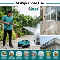 AIMEX Aimex D3 High Pressure Washer 1800W | 120 Bar Portable Power Washer | 10L/Min Flow with 8m Hose Pipe | Electric Car & Bike Washer Machine for Home & Outdoor Cleaning