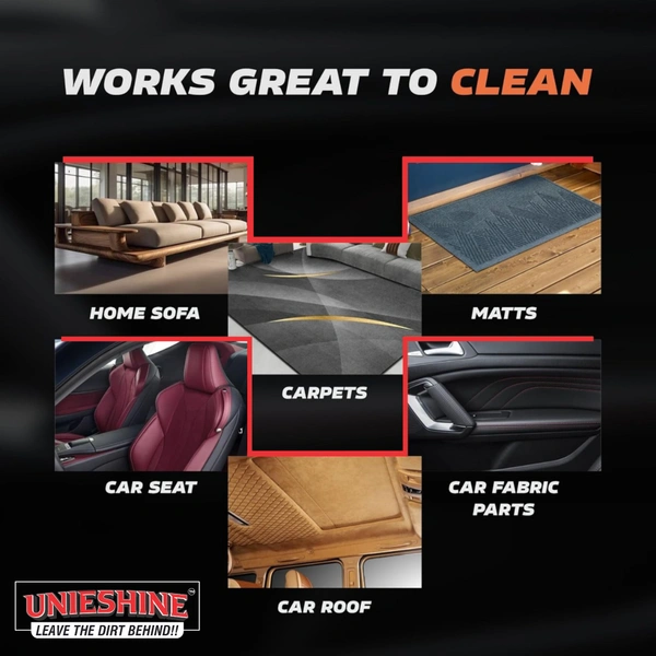 UNIESHINE Upholstery & Carpet Cleaner 5L Concentrate | Makes Up to 100L Solution | Car Interior, Sofa & Carpet Cleaner | Deep Stain Removal | Multi-Surface Fabric Cleaning with Fresh Fragrance