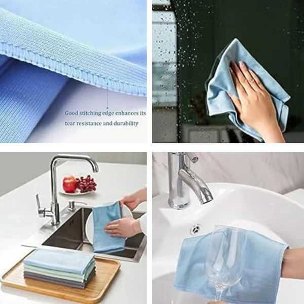 UNIESHINE Glass Cleaning Microfiber Cloths - Pack of 3, Lint-Free Streak-Free Shine - 40X40 CM, Java