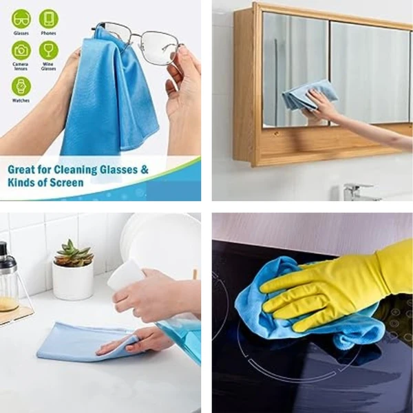 UNIESHINE Glass Cleaning Microfiber Cloths - Pack of 3, Lint-Free Streak-Free Shine - 40X40 CM, Java