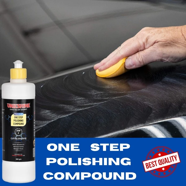 UNIESHINE Rubbing Compound for Ultra Heavy Cut (500gm) |One Step Super Finish Super High Gloss Compound (500gm) | Car Compound Kit (Set of 2) - White