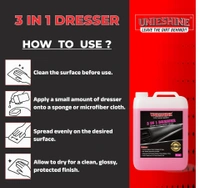 UNIESHINE 3 in 1 Car Dresser 5 Litre | Cleans, Shines & Protects Plastic, Vinyl, Rubber & Trim | UV Resistant, Non-Greasy Dashboard & Tyre Polish for Long-Lasting Dust-Free Shine
