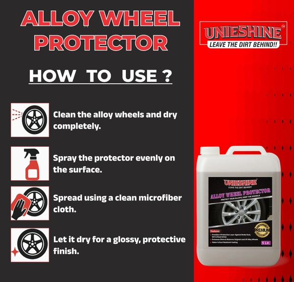 UNIESHINE Alloy Wheel Protector 5L | Protective Coating for Alloy Wheels | Enhances Shine, Scratch Resistance & Surface Durability | Long-Lasting Wheel Protection Shield | Not a Wheel Cleaner