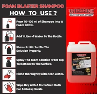 UNIESHINE Foam Wash Car Shampoo Concentrate 5L | pH Neutral Snow Foam | Extreme Suds Car Wash Soap | Safe for All Paints | Powerful Dust & Grime Removal | Professional Car Detailing Shampoo