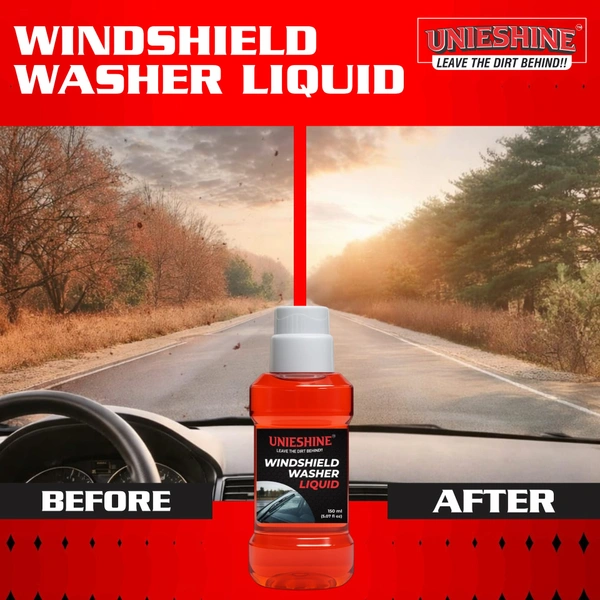 UNIESHINE Car Windshield Washer Concentrate 150ML x 2 | Windshield Wash Fluid & Glass Cleaner | 15ML per Tank | Streak-Free Wiper Liquid for Crystal Clear Visibility | Pack of 2