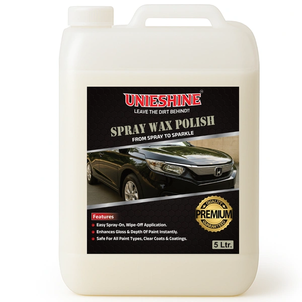 UNIESHINE Premium Liquid Wax Polish 5L | Instant Car & Bike Shine | Spray & Wipe Car Polish | Long-Lasting Paint Protection | Glossy Smooth Finish Wax