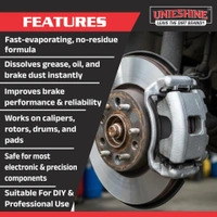 UNIESHINE Brake Cleaner Spray 500ML – Fast-Drying Disc & Brake Parts Cleaner for Car and Bike | Residue-Free Degreaser, Anti-Rust Support & Noise Reduction