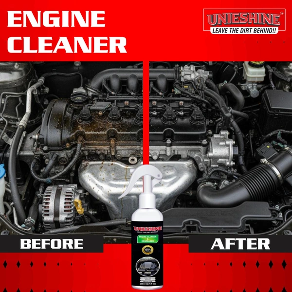 UNIESHINE Engine Cleaner Degreaser Spray 200ML with Microfiber Cloth Powerful Oil Grease Remover for Car Bike Motorcycle Engine Cleaner