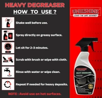 UNIESHINE Heavy Duty Degreaser 500ml Powerful Multi Surface Cleaner for Engine Bike Car Parts Removes Oil Grease Grime Fast Acting Residue Free Formula Safe on Metal Painted Surfaces