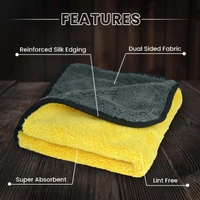 UNIESHINE 1000GSM 40X60 2 Sided Premium Quality Microfiber Cloth - 40X60 CM, Yellow