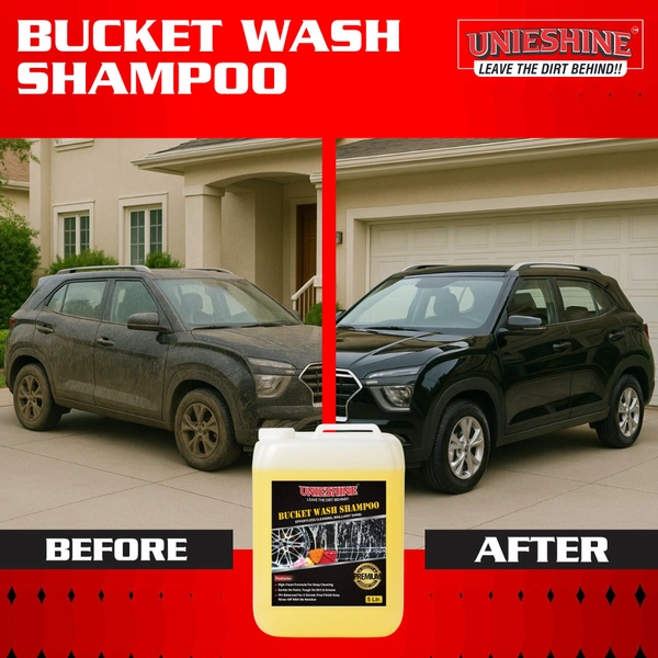 UNIESHINE Bucket Wash Car Shampoo 5 Litre | High Foaming, pH Balanced Concentrated Formula | 50ml in 5L Water | Scratch-Free Car Cleaning | Safe for All Car Surfaces