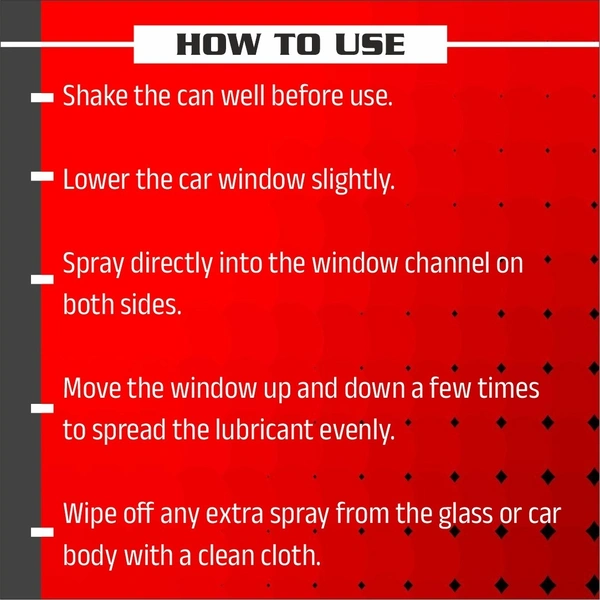 UNIESHINE Window Channel Dresser & Lubricant Spray 500ML – Rubber Beading Restorer for Car Doors, Sunroofs & Weather Strips | Reduces Noise, Friction & Sticking