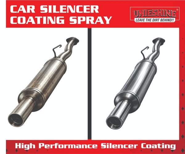 UNIESHINE Car Silencer Coating Spray 400ML – Exhaust & Underbody Anti-Rust Coating for 4 Wheelers | Silver Heat-Resistant Corrosion Protection, Diesel Wash Resistant