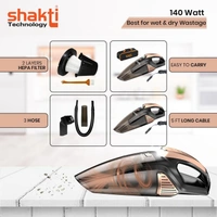 SHAKTI TECHNOLOGY Shakti Technology Sweep High Power Auto Car Vacuum Cleaner for Deep Cleaning, Hand Held Portable Cars Vacuum for Car Cleaning with DC 12V, 140W Vacuum Motor & 5000 PA Powerful Suction