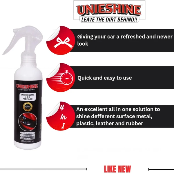 UNIESHINE ALL IN ONE PRO POLISH (200ML) With 2 Polish Applicators