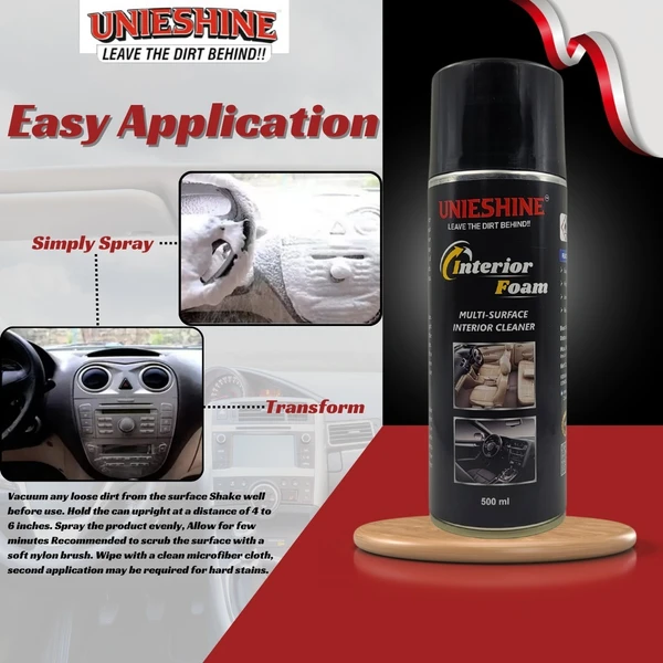 UNIESHINE Foam Interior Cleaner (500ML) With Sponge & Microfiber Cloth