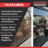UNIESHINE Concentrated Glass & Surface Cleaner 5L | Makes 50 Litres | Streak-Free Window & Mirror Cleaning Solution | Removes Oily Soil & Finger Marks | Multi-Surface Cleaner Liquid