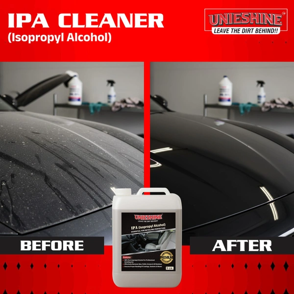 UNIESHINE 5L IPA Isopropyl Alcohol | High-Purity Surface Prep Cleaner for Car & Bike Detailing | Removes Oil, Wax, Adhesive & Polish Residue | Ideal for Paint Correction & Coating Preparation