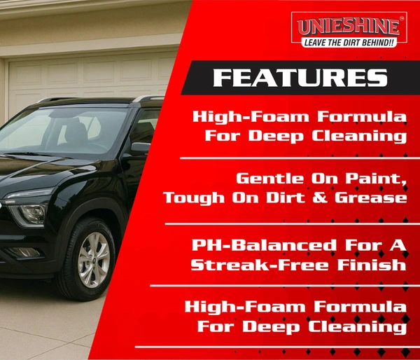 UNIESHINE 1L Bucket Wash Car Shampoo – High Foam, Streak-Free Shine & Paint Safe Car Cleaning Shampoo