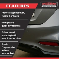 UNIESHINE 1L 3 in 1 Dresser – Cream Based Interior Polish, Shine & Protection for Tyres, Plastic & Rubber