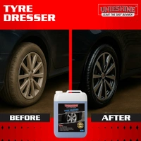 UNIESHINE Tyre Dresser Polish 5L | Back to Black Tyre Shine for Cars & Bikes | Non-Greasy Long-Lasting Rubber Polish | Restores Original Black Finish | Prevents Fading & Premature Ageing