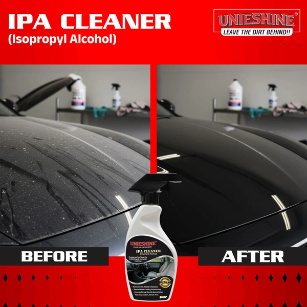 UNIESHINE 500ML IPA Isopropyl Alcohol for Car Bike Detailing Surface Prep Spray Removes Oil Dirt Grime Wax Residue for Polishing Cleaning